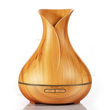 Load image into Gallery viewer, 400ml Aroma Essential Oil Diffuser Ultrasonic Air Humidifier with Wood Grain 7 Color Changing LED Lights for Office Home