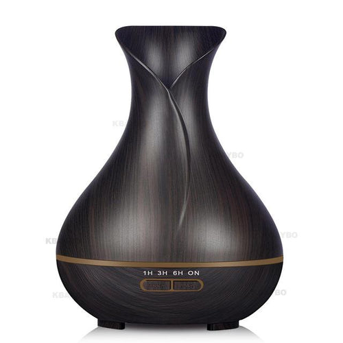 400ml Aroma Essential Oil Diffuser Ultrasonic Air Humidifier with Wood Grain 7 Color Changing LED Lights for Office Home