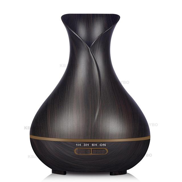 400ml Aroma Essential Oil Diffuser Ultrasonic Air Humidifier with Wood Grain 7 Color Changing LED Lights for Office Home